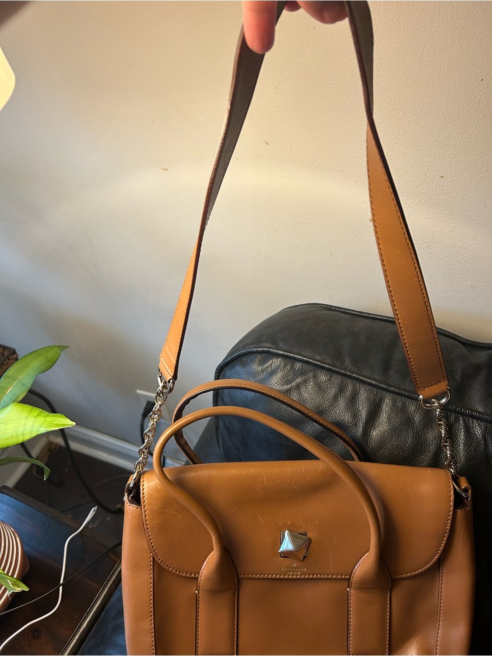 kate spade Tan Leather Top-Handle Satchel with Star Accent - Picture 8 of 8